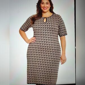 London Times Houndstooth Dress Size XL